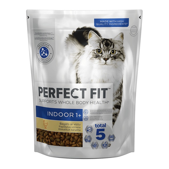 Perfect fit Indoor Sausā barība kaķiem ar vistu 750g